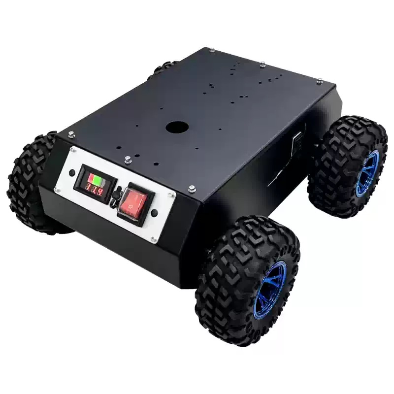 4WD қоршалған болат доңғалақты робот шассиі